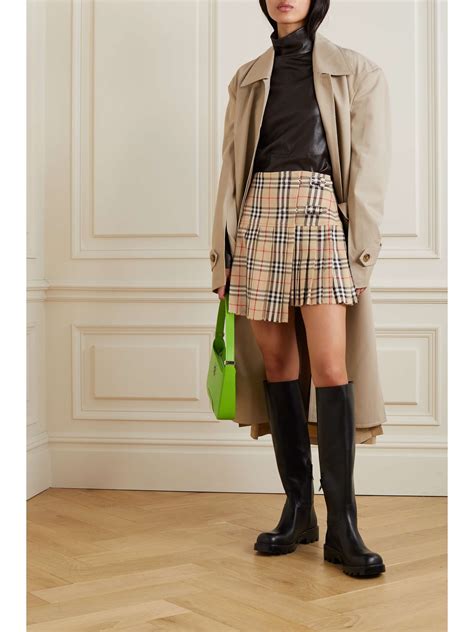 burberry pleated mini skirt|burberry check wool pleated skirt.